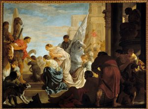 Das Treffen zwischen Antonius und Kleopatra von Sébastien Bourdon