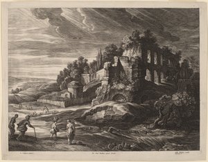 Landschaft mit großen römischen Ruinen