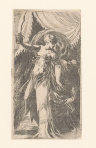 Judith mit dem Kopf von Holofernes in einem Sack