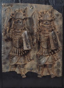 Benin-Plakette mit zwei Kriegern, Nigeria