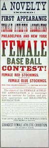 Plakat für ein Frauen-Baseballspiel von School American