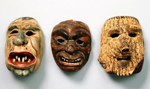 Drei österreichische Weihnachtsmasken
