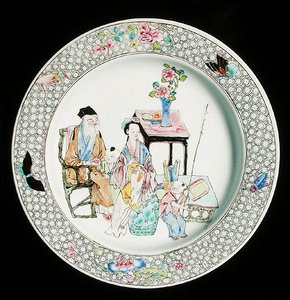 Ein Famille-Rose-Eierschalenteller, ca. 1730 von School Chinese