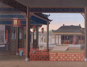 Zeichnung des Inneren des Hauses eines chinesischen Beamten