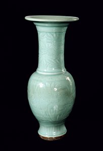 Celadon glasierte Vase, Yuan-Dynastie (1260-1368)