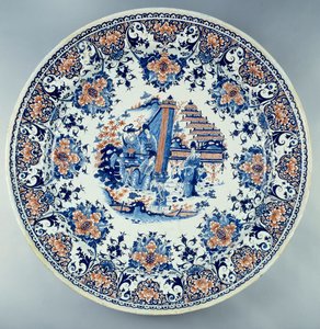 Chinoiserie. Fayenceteller mit chinesischem Dekor. Anonym von School Chinese