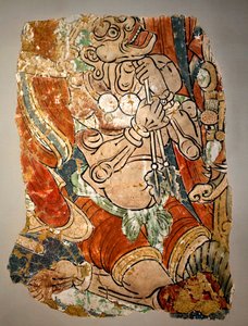 Demiac-Monster. Replik eines Fragments einer bemalten Wand aus Höhle 15 von Bezeklik, Tourfan (China) von School Chinese