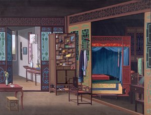 Innenansicht eines chinesischen Hauses in Kanton