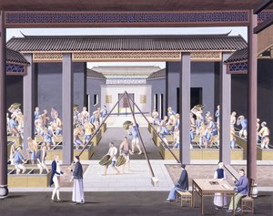Tee stampfen, ca. 1800