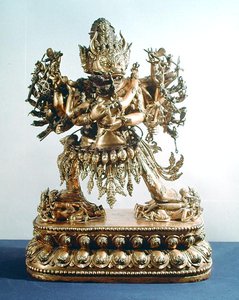 Vajrabhairava, Aspekt von Yamantaka, dem Wächter des Gesetzes, Qing-Dynastie von School Chinese