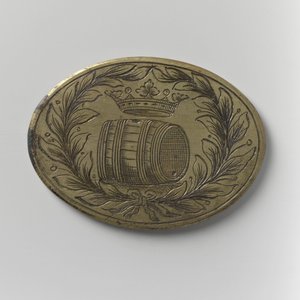 Bierimporteursgilde von Amsterdam Anwesenheitsmarke, um 1700 (Messing)