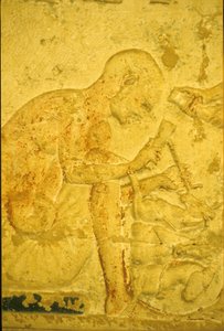 Altes Ägypten, Wandrelief/Malerei, Grab von Petosiris, Tuna el-Gebel, 300 v. Chr., Bildhauer (Foto) von School Egyptian
