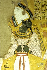 Altes Ägypten, Wandmalerei, Grab von Inherkhau, Theben, Grab der Adligen, 20. Dynastie, Osiris, Gott des Jenseits von School Egyptian