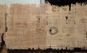 Ägyptische Antiquität: Astronomischer Papyrus von Eudox. Ptolemäische Periode (332-30 v. Chr.). Aus Ägypten. Paris, Louvre