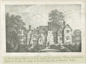 High Onn - Altes Herrenhaus: Lithographie, undatiert [?19. Jh.] (Druck) von School English