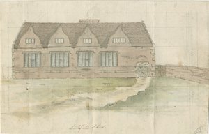 Lichfield - Grammar School: Aquarell, undatiert [?spätes 18. Jahrhundert] von School English