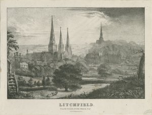 Lichfield - Nordwestansicht: Lithographie, undatiert [?19. Jh.] (Druck)