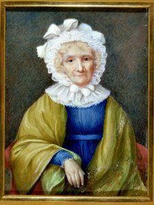 Miniaturporträt von Hannah More (1745-ca.1833) (Aquarell auf Elfenbein)
