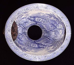 Staffordshire Blau-Weiß-Muster Toilettenpfanne