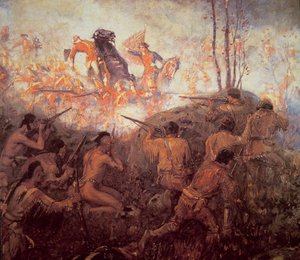 Der Tod von General Braddock in der Nähe von Fort Duquesne von School English