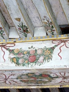 (Detail) von bemalten Balken von School French