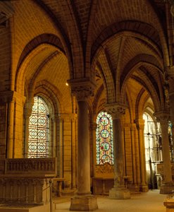 Gotische Kunst: Gewölbeschlüssel und Rippen, Umgang der Basilika von Saint Denis (Saint Denis) von School French