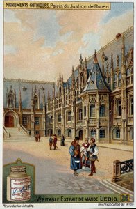 Gotische Denkmäler: das Gerichtsgebäude von Rouen - Chromo. Liébig von School French
