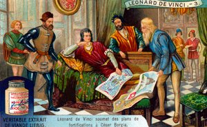 Militäringenieur, Das Leben von Leonardo da Vinci, Liebig-Karte