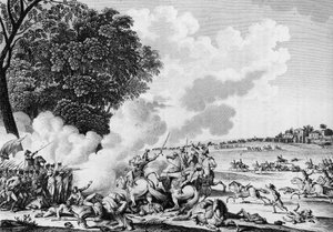 Krieg der Französischen Revolution: Tod des französischen Generals Barthélemy Catherine Joubert (1769-1799), gefallen in der Schlacht von Novi am 28. Thermidor An VII (15. August) von School French