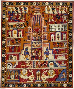 Diagramm des Jagannath-Tempels, ca. 1930 von School Indian