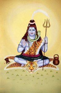 Lord Shiva Shanker Miniaturmalerei auf Papier