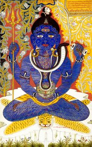 Lord Shiva Shanker Miniaturmalerei auf Papier Tantrik von School Indian
