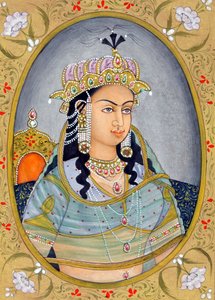Miniaturmalerei von Mogul-Königin Mehrunissa, Indien, Asien