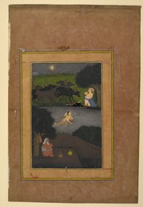 Miniaturmalerei von Suhni und Mehar von School Indian