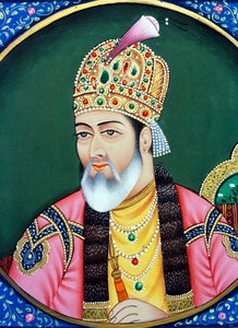 Mughal-Kaiser Shah Jahan Miniaturmalerei auf Papier