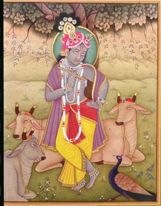Shri Krishna (Miniatur) von School Indian