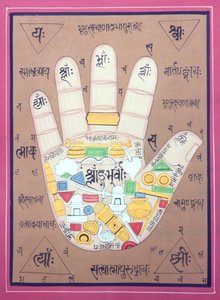 Tantrisches Diagramm der linken Hand