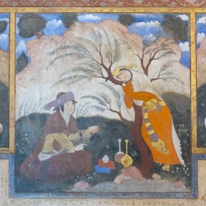 Fresko im Chehel Sotoun Palast, Isfahan, Iran von School Iranian
