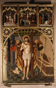 Christus im Martyrium - Altarbild der Schule von Bréa, Kirche der Heiligen Magdalena, Biot von School Italian