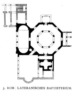 Grundriss des Lateranbaptisteriums, Rom von School Italian
