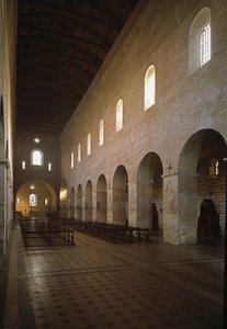 Innenansicht der Kirche von Saint Vincent und Saint Anasthasius der Abtei der Drei Brunnen (Tre-Fontane) 625-1630 Rom, Italien