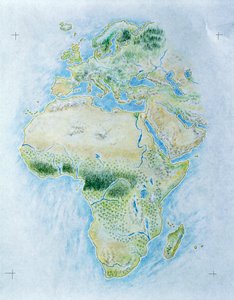 Unmarkierte Karte von Afrika und Europa
