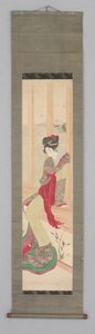Frau auf Fenstersitz (Kakemono) von Japanese School