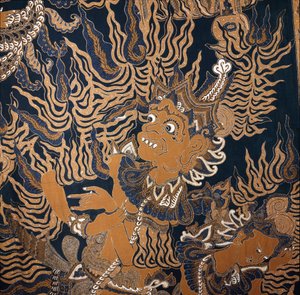 Javanischer Batik mit einem Monster