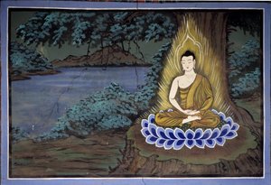 Buddha Meditation: Fresko im Yongju-Tempel, Region Suwon, Korea. von School Korean