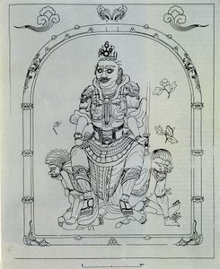 Rekonstruktion von Dhrtarastra. Wächter des Ostkönigs (nach Kang Woo Bang) Kree.