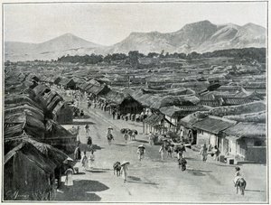 Ansicht der Hauptstraße von Seoul, Hauptstadt von Korea im 19. Jahrhundert
