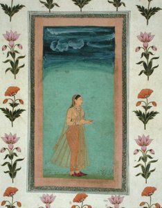 Dame mit einer Blume, aus dem Small Clive Album von School Mughal