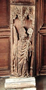 St. Augustinus, einer der vier lateinischen Kirchenväter (Holz)