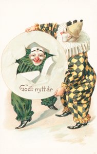 Norwegische Neujahrskarte (Farblithografie)